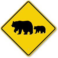 Bear Crossing Sign 