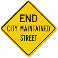 End City Maintained Street Sign
