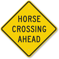 Horse Crossing Ahead Sign