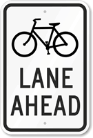 Lane Ahead With Graphic Sign