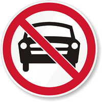 No Motor vehicle Symbol Sign