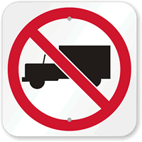 No Truck Allowed Sign with Symbol