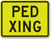 Ped Xing Fluorescent Diamond Grade School Sign