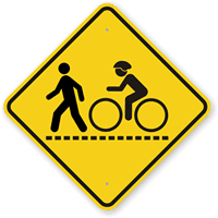 Pedestrian And Bike Crossing Sign