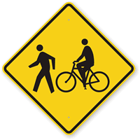 Pedestrian And Bike Crossing Sign