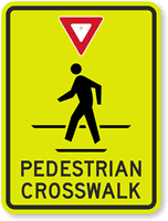 Pedestrian Crosswalk (With Graphic) Sign