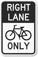 Right Lane Only With Graphic Sign