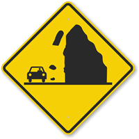 Rocks Falling Symbol Sign