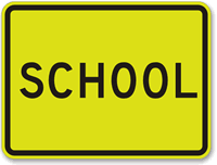 School Fluorescent Diamond Grade School Sign