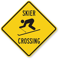 Skier Crossing Sign