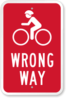 Wrong Way Bicycle Symbol Sign
