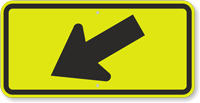 Diagonal Arrow Sign - Fluorescent Sign