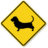 Basset Hound Symbol Guard Dog Sign