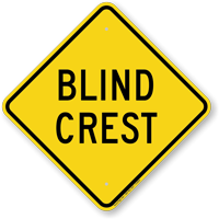 Blind Crest yellow Diamond Shaped Sign
