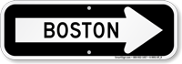 Boston City Traffic Direction Sign