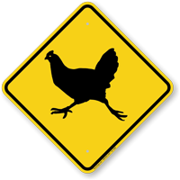 Chicken Crossing Symbol Sign