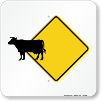 Cow Crossing Symbol Sign