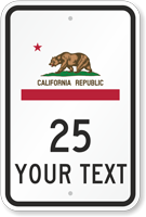 Custom California Republic Highway Sign