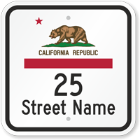 Custom California Republic Highway Sign