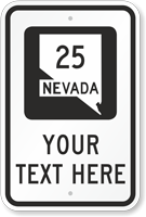 Custom Nevada Highway Sign