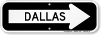 Dallas City Traffic Direction Sign