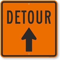 Detour Sign With Arrow