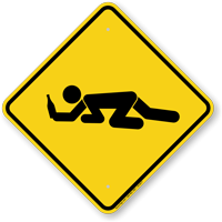 Drunk Student Crossing Symbol Sign