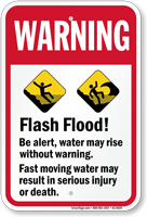 Flash Flood Be Alert Water May Rise Sign