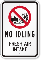 Fresh Air Intake with Graphic No Idling Sign