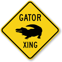 Gator Xing Road Sign