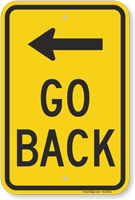 Go Back Sign with Arrow