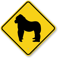Gorilla Crossing Sign