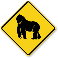 Gorilla Crossing Symbol Sign