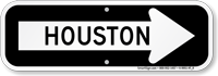 Houston City Traffic Direction Sign