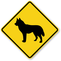 Husky Dog Symbol Crossing Sign