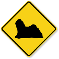 Lhasa Apso Dog Symbol Crossing Sign