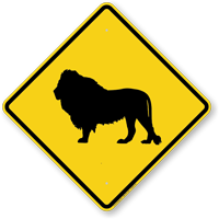 Lion Crossing Symbol Sign