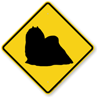 Maltese Dog Symbol Crossing Sign