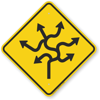 Multiple Curve Symbol Funny Road Sign