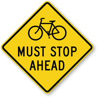 Must Stop Ahead Traffic Rules Sign
