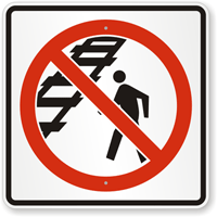 No Crossing The Tracks Symbol Rail Road Sign