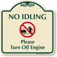 No Idling, Turn Off Engine Signature Sign