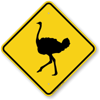 Ostrich Crossing Sign