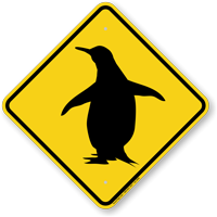 Penguin Symbol Crossing Sign