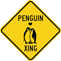Penguin Xing Diamond Crossing Sign