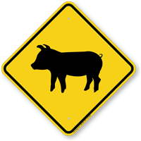 Pig Crossing Symbol Sign