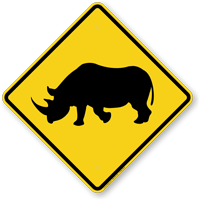 Rhino Crossing Symbol Sign