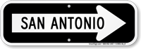 San Antonio City Traffic Direction Sign