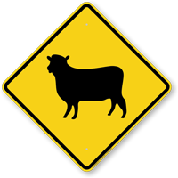Sheep Crossing Symbol Sign