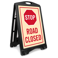 Road Closed Stop Sidewalk Sign Kit